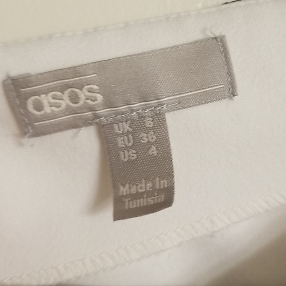 LAST CHANCE Asos Design Petite Fallen Shoulder Lace Mini Dress - Picture 6 of 6